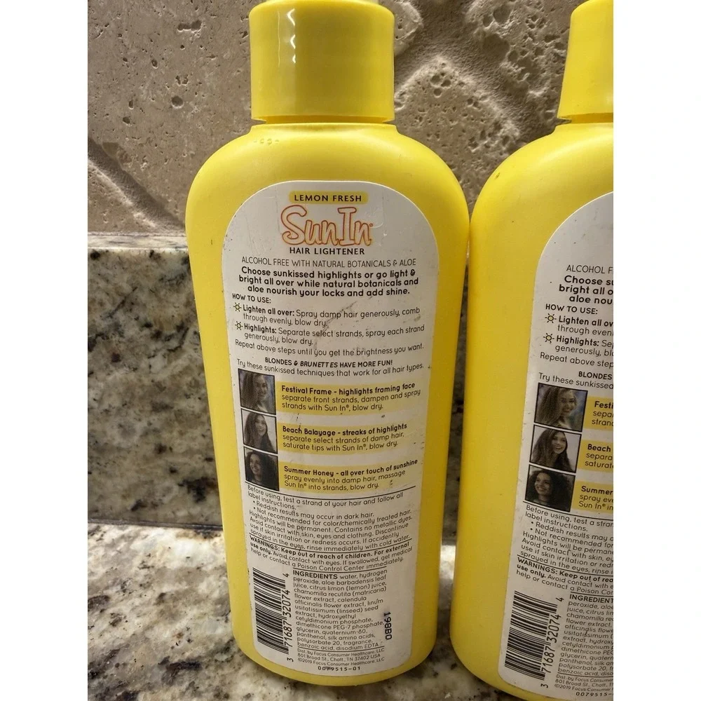 NEW Sun-In Hair Lightener,‎ Lemon Fresh 4.7 fl oz Lot of 2